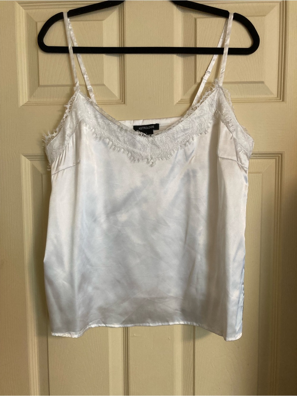 Francesca Astrologie White Satin Lace-Trim Cami